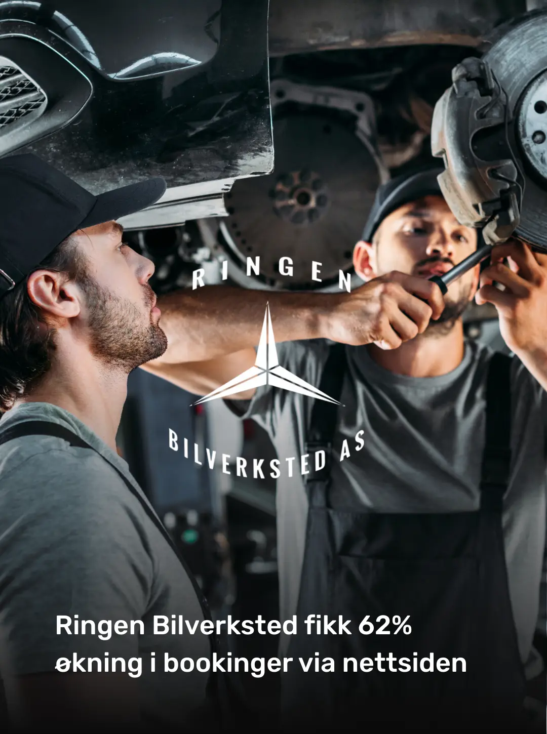 Ringen Bilverksted: original client material about a 62 percent increase in bookings via the website.
